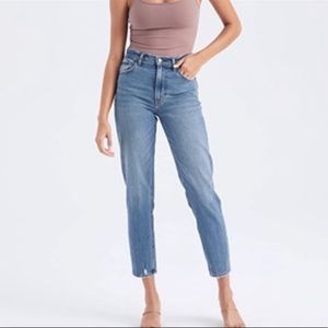 ABERCROMBIE & FITCH High Rise Mom Jeans in Medium Wash size 29 Short